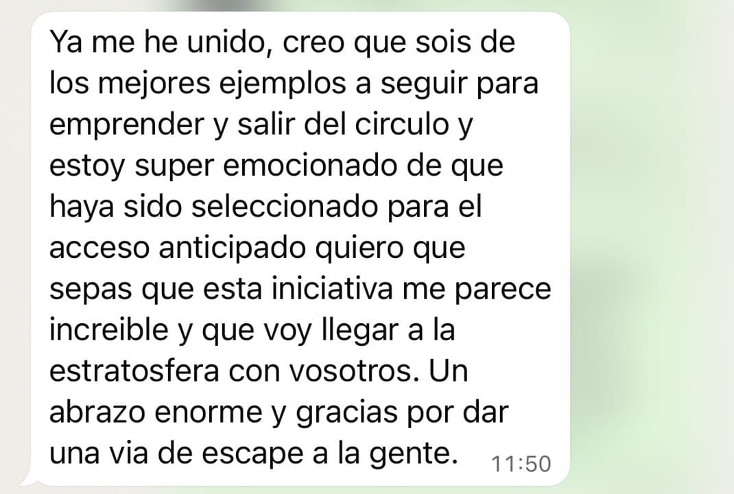 Mensaje de un miembro al unirse