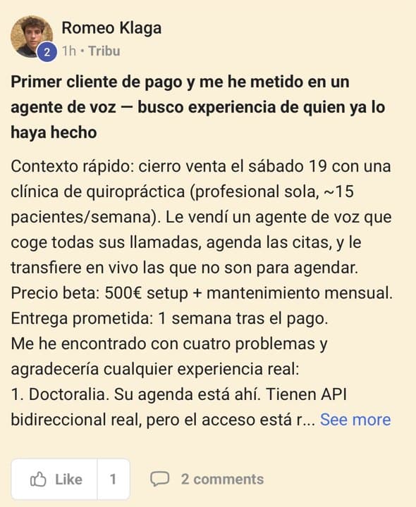 Romeo cuenta su primer cliente de pago